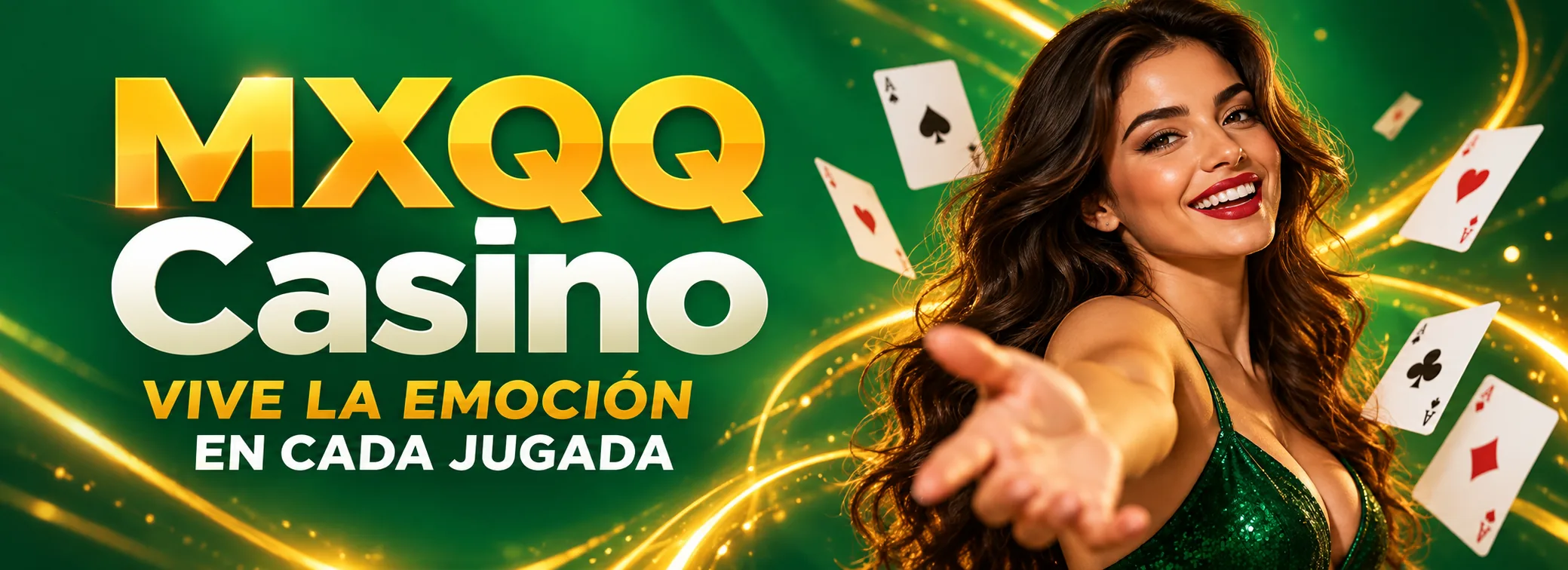 Banner del bono de bienvenida de MXQQ Casino México por $15,000 MXN y 150 giros gratis